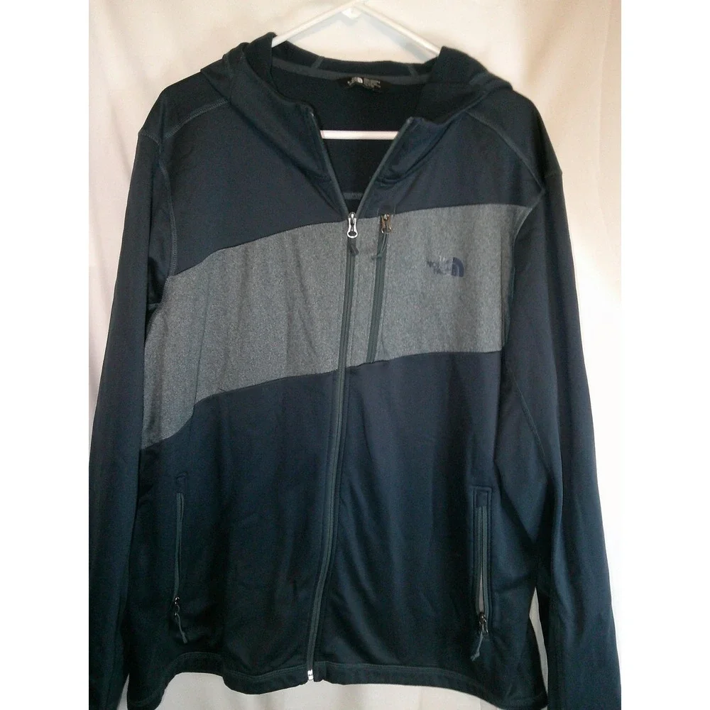 The North Face Full Zip Hoodie Jacket Gray‎ Blue XXL